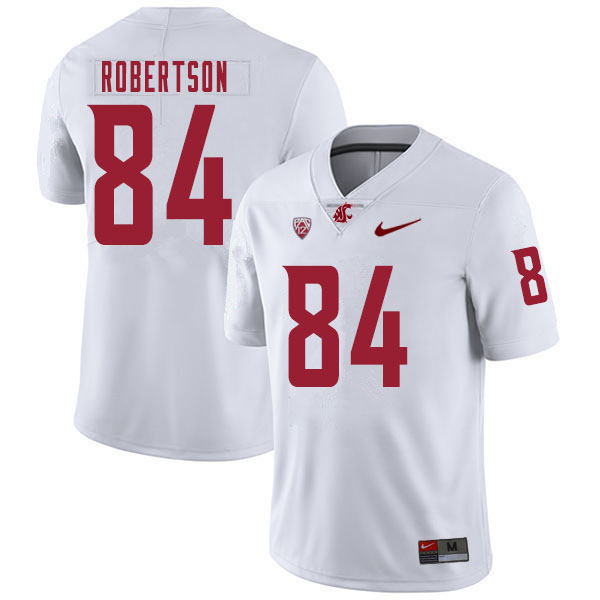 Washington State Cougars #84 T.J. Robertson College Football Jerseys Sale-White
